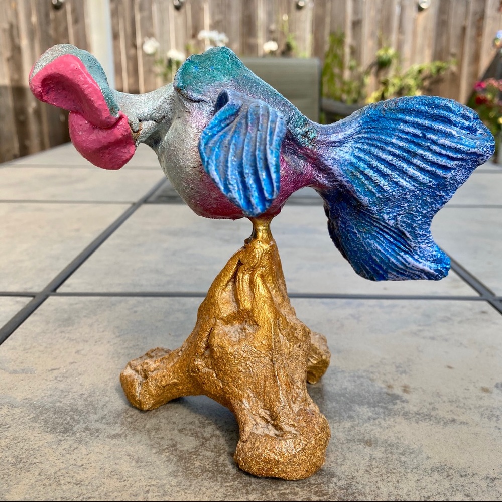Vintage Anthropomorphic Fish Figure Art Sculpture Whimsical Folk Art - Picture 8 of 16